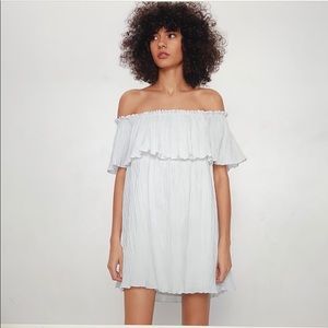 Zara voluminous pleated dress trf